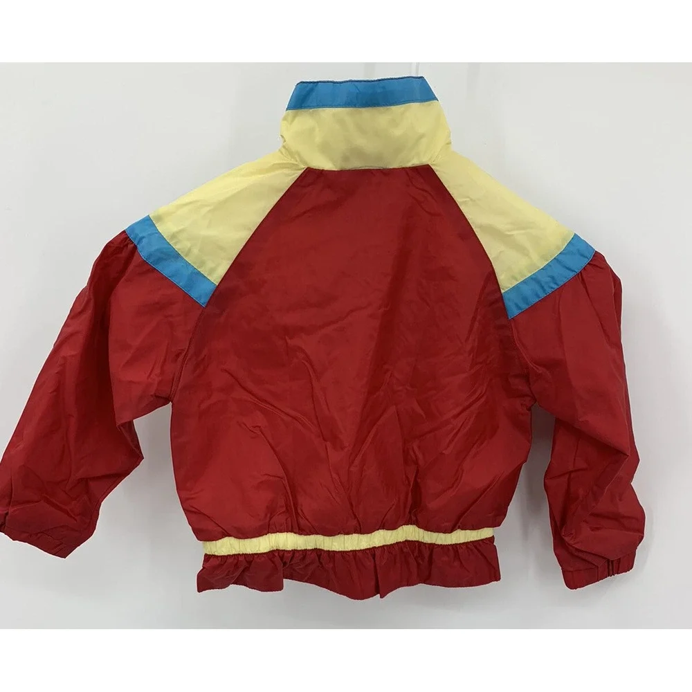 Vintage JC Penney Girl's Lined Windbreaker ColorBlock Size 4 Peplum Hem